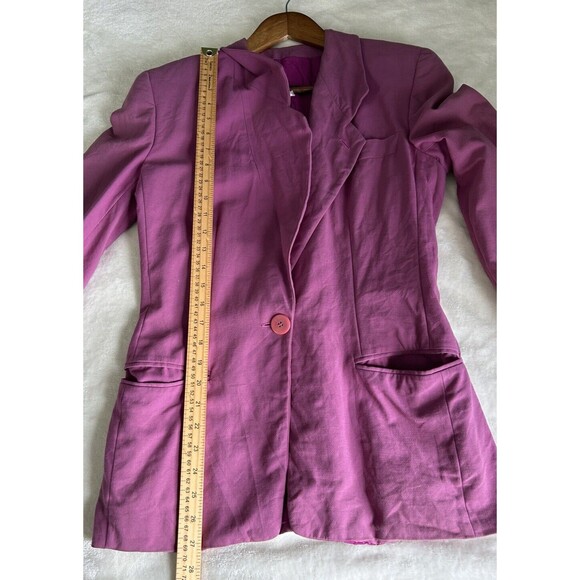 Giorgio Armani Black Label Womens Blazer Size 38 One Button Coat Magenta Vintage - Picture 4 of 12